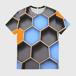 Мужская футболка 3D Гексагон