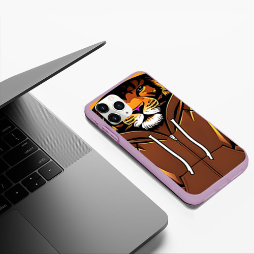 Чехол для iPhone 11 Pro Max матовый с принтом Тигр неформал, фото #5