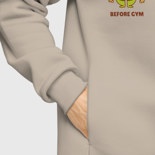 Мужское худи Oversize хлопок Before gym after gym, цвет миндальный - фото 8