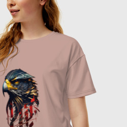 Женская футболка хлопок Oversize Беркут хищная птица - фото 2