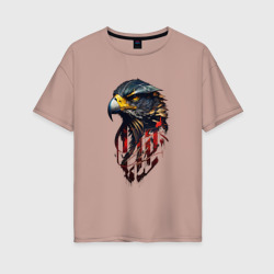Женская футболка хлопок Oversize Беркут хищная птица