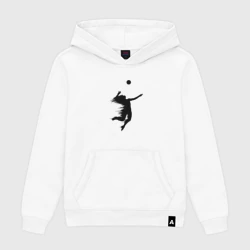 Женская толстовка хлопок Черный силуэт девушки волейболистки