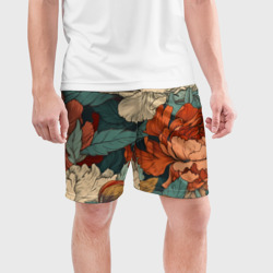 Мужские шорты спортивные Цветущие пионы - фото 2