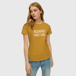 Женская футболка хлопок Знак зодиака Водолей - бренд - фото 2