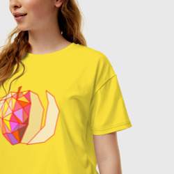 Женская футболка хлопок Oversize Геометрическое яблоко - фото 2