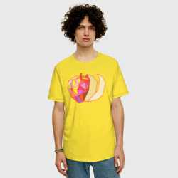 Мужская футболка хлопок Oversize Геометрическое яблоко - фото 2