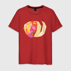 Геометрическое яблоко – Мужская футболка хлопок с принтом купить со скидкой в -20%