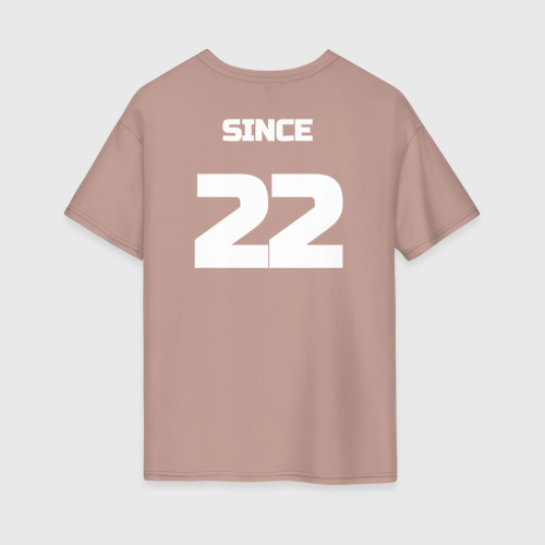 Женская футболка хлопок Oversize с принтом Together since ХХ22: пара для 3420609 - редактируемая, вид сзади #1