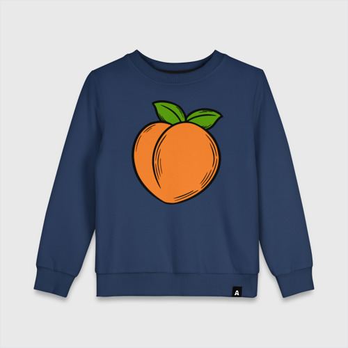 Детский свитшот хлопок с принтом Спелый персик, вид спереди #2
