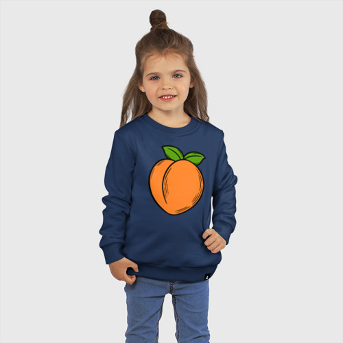 Детский свитшот хлопок с принтом Спелый персик, фото на моделе #1