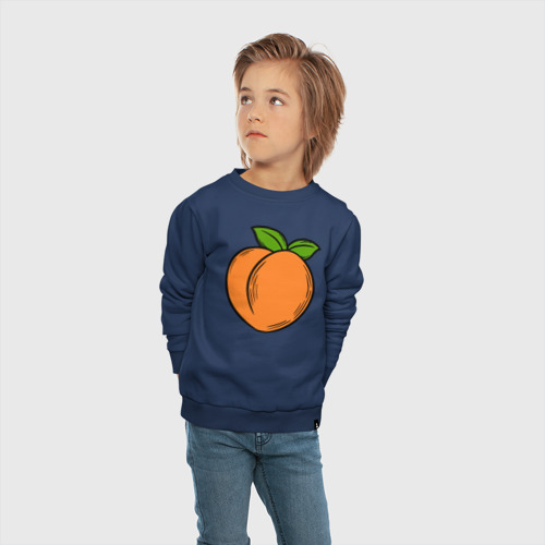 Детский свитшот хлопок с принтом Спелый персик, вид сбоку #3