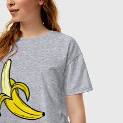 Женская футболка хлопок Oversize Спелый банан - фото 2