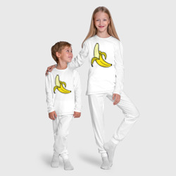 Пижама с принтом Спелый банан для ребенка, вид на модели спереди №5. Цвет основы: белый
