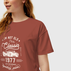 Женская футболка хлопок Oversize Я классический 1977 - фото 2