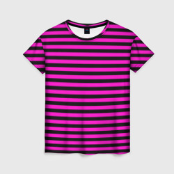 Женская футболка 3D Черно-розовые Эмо полосы
