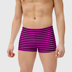 Мужские купальные плавки 3D Черно-розовые Эмо полосы - фото 2