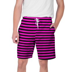 Мужские шорты 3D Черно-розовые Эмо полосы
