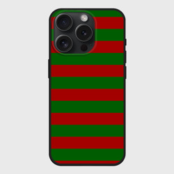 Чехол силиконовый для Apple iPhone 15 Pro Мax матовый Красно-зеленые полоски