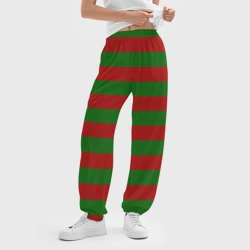 Женские джоггеры оверсайз 3D Красно-зеленые полоски - фото 2