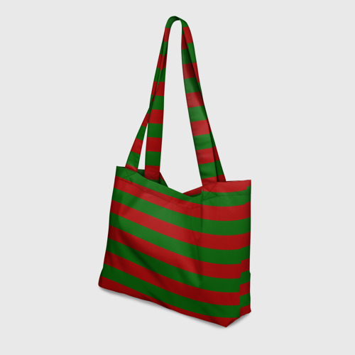Пляжная сумка 3D Красно-зеленые полоски - фото 3