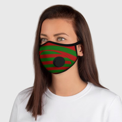 Маска из неопрена Красно-зеленые полоски - фото 2