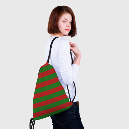 Рюкзак-мешок 3D Красно-зеленые полоски - фото 5