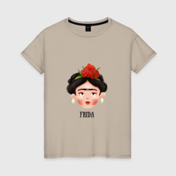 Женская футболка хлопок Фрида портрет