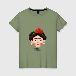 Фрида портрет – Женская футболка хлопок с принтом купить со скидкой в -20%