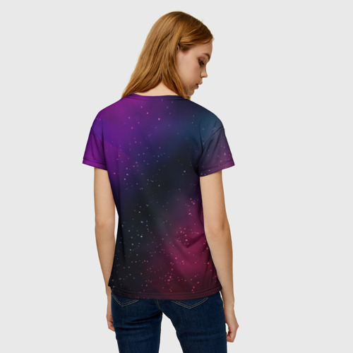 Женская футболка 3D с принтом Goblin Slayer gradient space, вид сзади #2