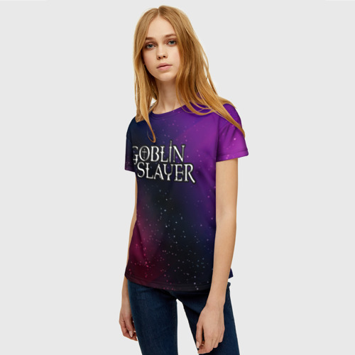 Женская футболка 3D с принтом Goblin Slayer gradient space, фото на моделе #1