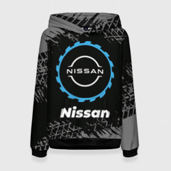 Женская толстовка 3D Nissan в стиле Top Gear со следами шин на фоне