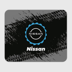 Прямоугольный коврик для мышки Nissan в стиле Top Gear со следами шин на фоне