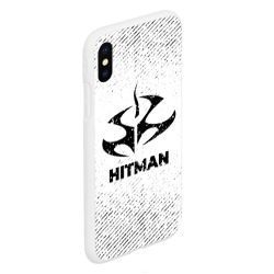 Чехол для iPhone XS Max матовый Hitman с потертостями на светлом фоне - фото 2