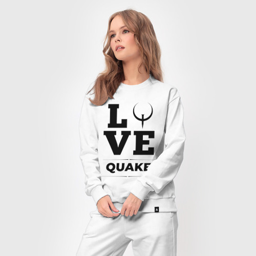 Женский костюм хлопок с принтом Quake love classic, вид сбоку #3