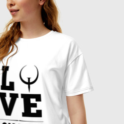 Женская футболка хлопок Oversize Quake love classic - фото 2