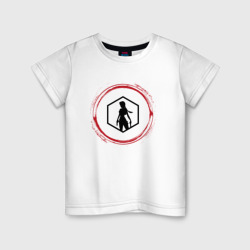 Детская футболка хлопок Символ Tomb Raider и красная краска вокруг