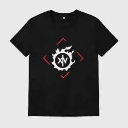 Мужская футболка хлопок Символ Final Fantasy в красном ромбе