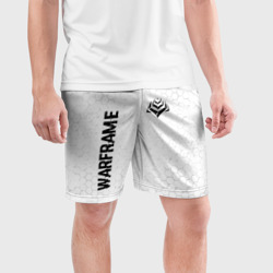 Мужские шорты спортивные Warframe glitch на светлом фоне: надпись, символ - фото 2