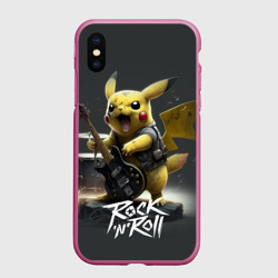Чехол для iPhone XS Max матовый Пикачу Рок n roll