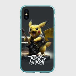 Чехол для iPhone XS Max матовый Пикачу Рок n roll