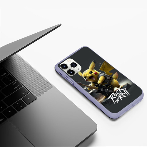 Чехол для iPhone 11 Pro матовый с принтом Пикачу Рок n roll, фото #5