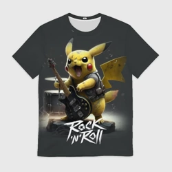 Мужская футболка 3D Пикачу Рок n roll
