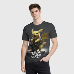 Мужская футболка 3D Пикачу Рок n roll - фото 2