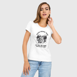 Женская футболка хлопок Slim поход ленивый с ленивцем  - фото 2