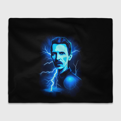 Плед 3D Nikola Tesla - flash of lightning, цвет 3D (велсофт)