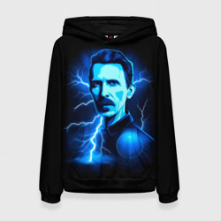 Женская толстовка 3D Nikola Tesla - flash of lightning