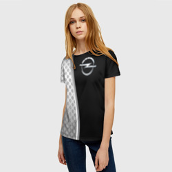Женская футболка 3D Опель черный серебристый - фото 2