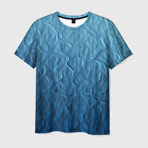 Мужская футболка 3D с принтом Волнистый узор, вид спереди #2
