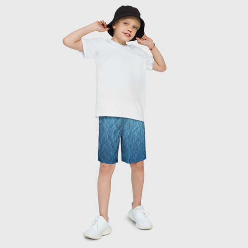 Детские спортивные шорты 3D с принтом Волнистый узор, фото на моделе #1