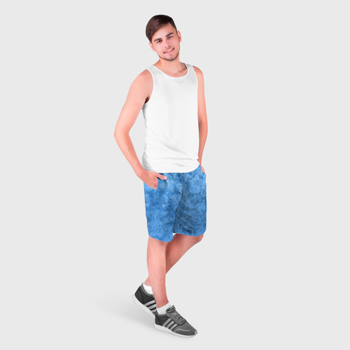 Мужские шорты 3D с принтом Синий камень, фото на моделе #1